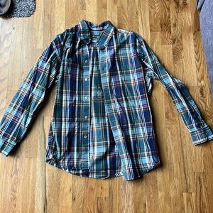 Mens plaid king sleeve button up